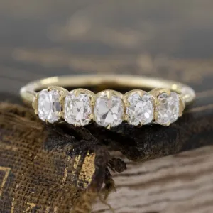 1.05ctw Old Mine Cut Diamond 5-Stone Band