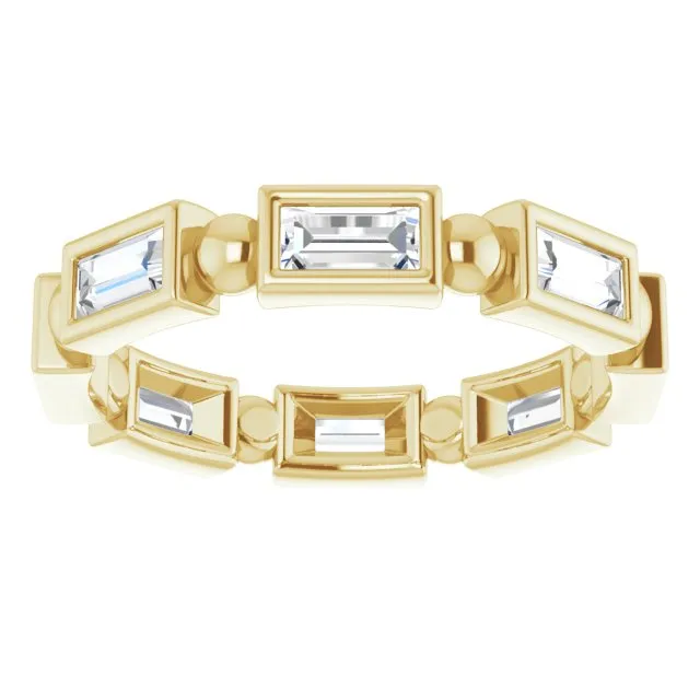 1.12 ct. Straight Baguette Diamond Eternity Band Stackable Diamond Ring