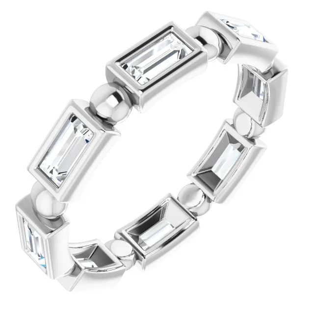 1.12 ct. Straight Baguette Diamond Eternity Band Stackable Diamond Ring
