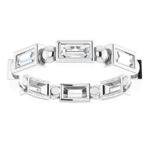 1.12 ct. Straight Baguette Diamond Eternity Band Stackable Diamond Ring