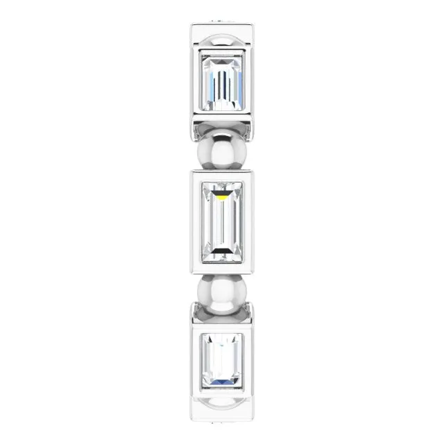 1.12 ct. Straight Baguette Diamond Eternity Band Stackable Diamond Ring
