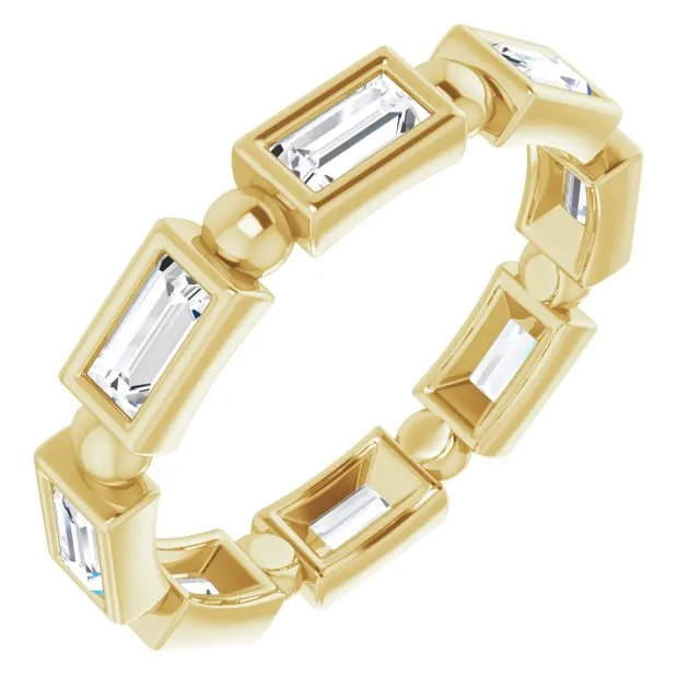 1.12 ct. Straight Baguette Diamond Eternity Band Stackable Diamond Ring