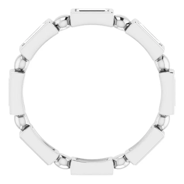 1.12 ct. Straight Baguette Diamond Eternity Band Stackable Diamond Ring