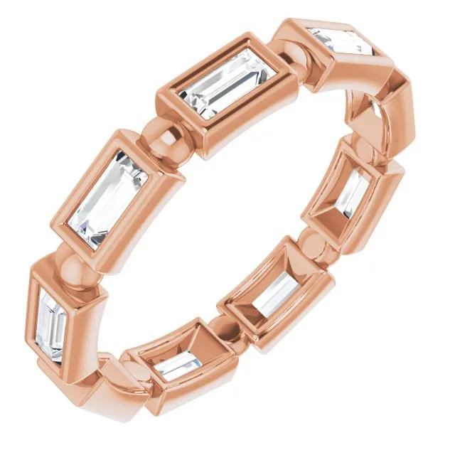 1.12 ct. Straight Baguette Diamond Eternity Band Stackable Diamond Ring