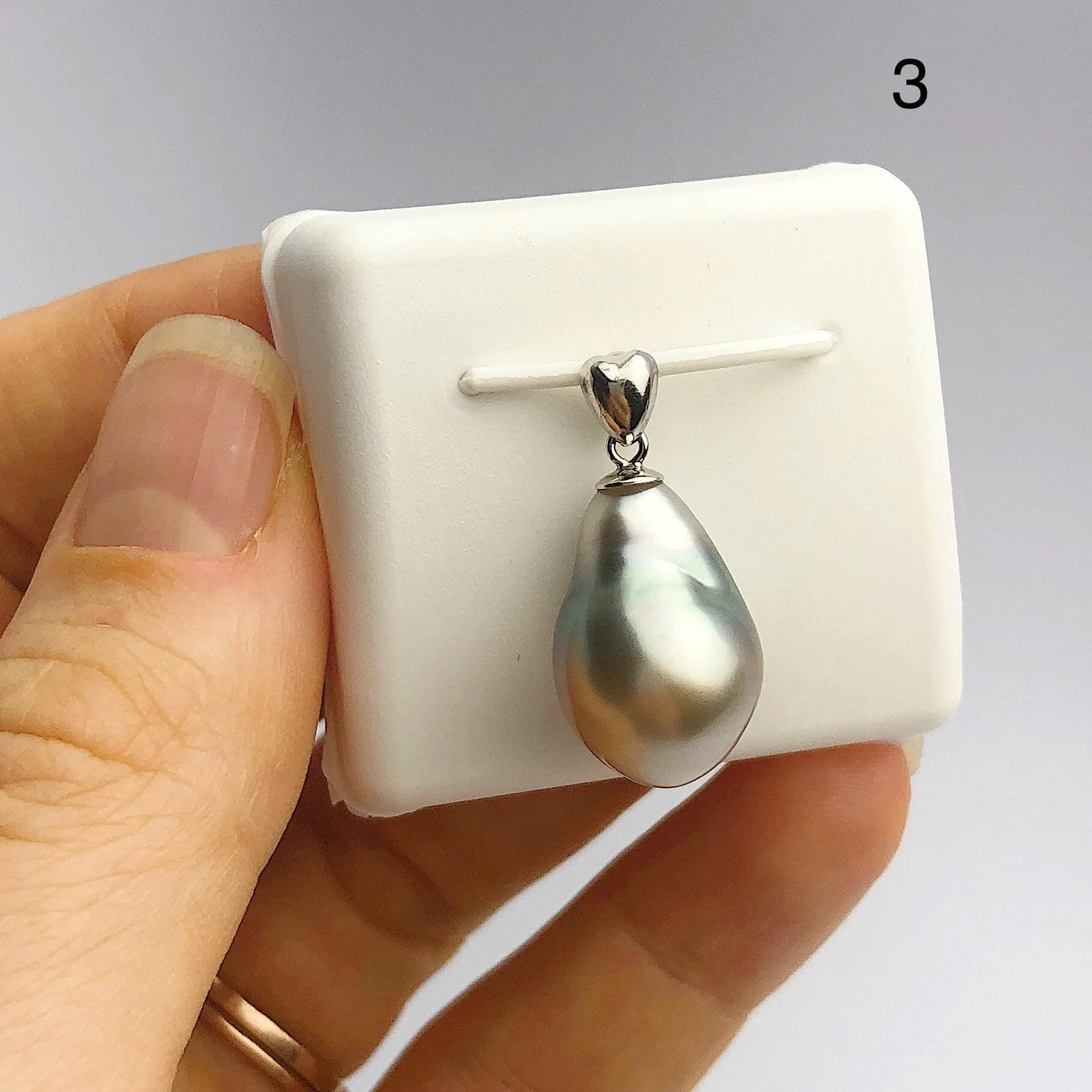 12-14mm Tahitian Pearl Pendants on 925 Sterling Silver (491 No. 1-4)