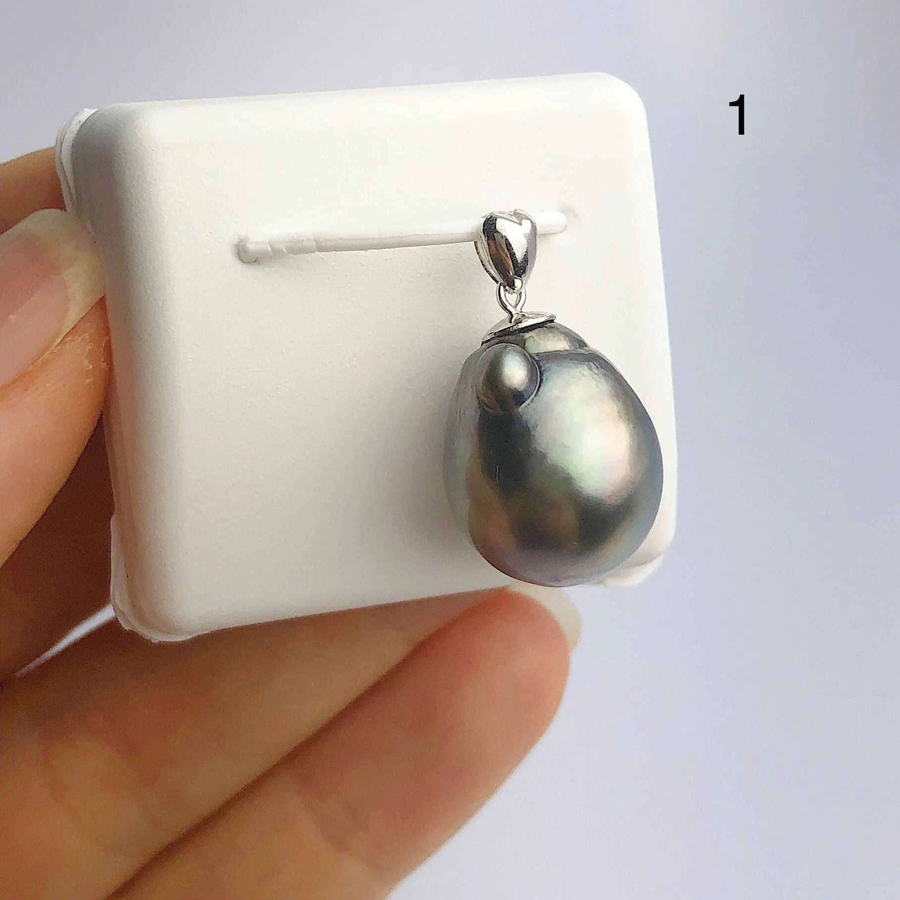 12-14mm Tahitian Pearl Pendants on 925 Sterling Silver (491 No. 1-4)