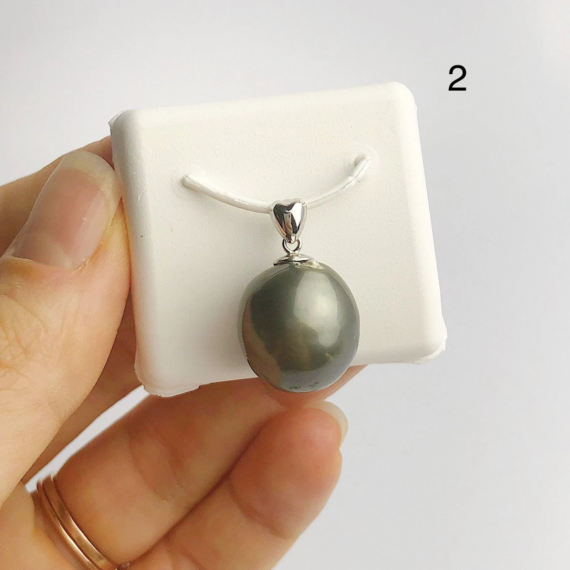 12-14mm Tahitian Pearl Pendants on 925 Sterling Silver (493 No. 1-4)