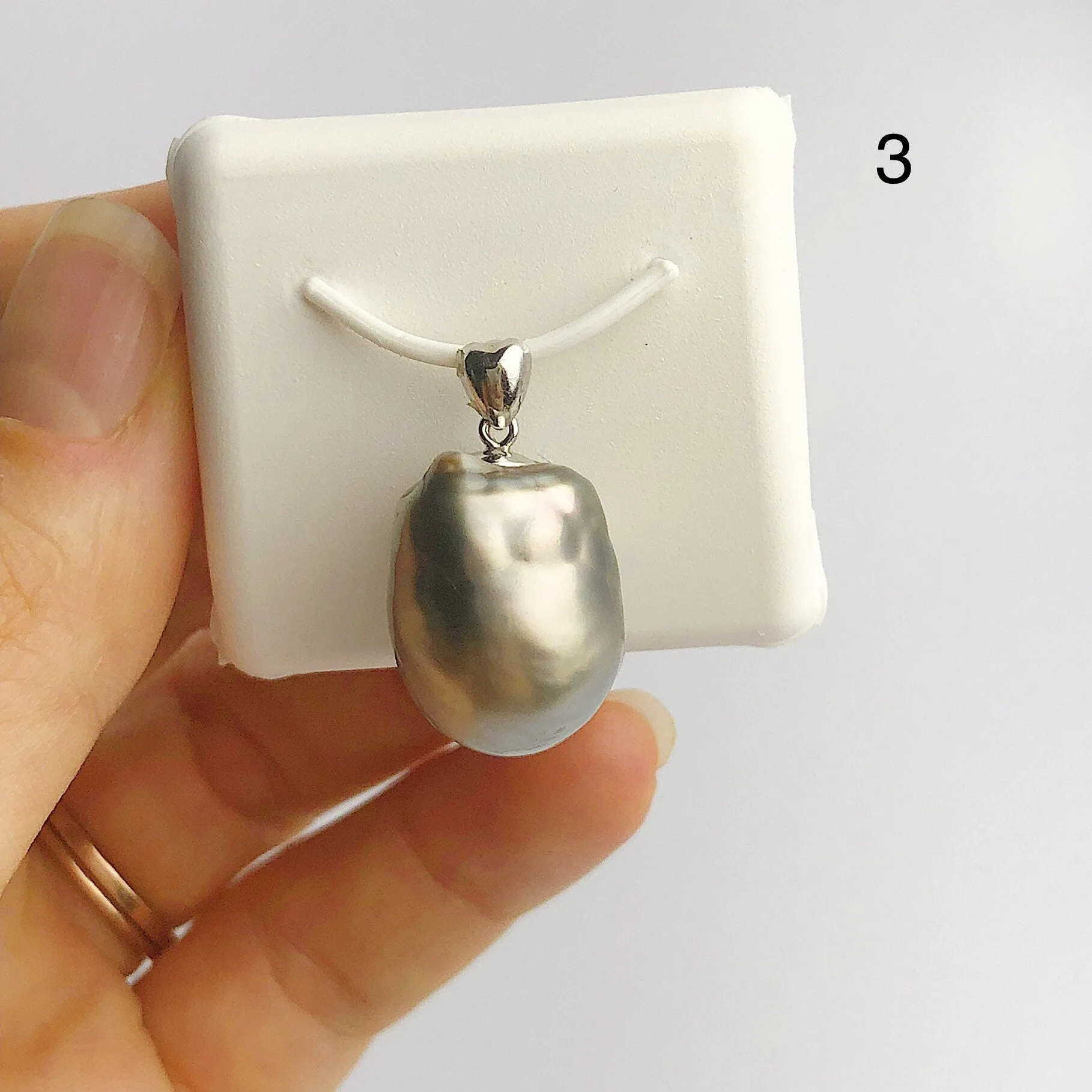 12-14mm Tahitian Pearl Pendants on 925 Sterling Silver (493 No. 1-4)