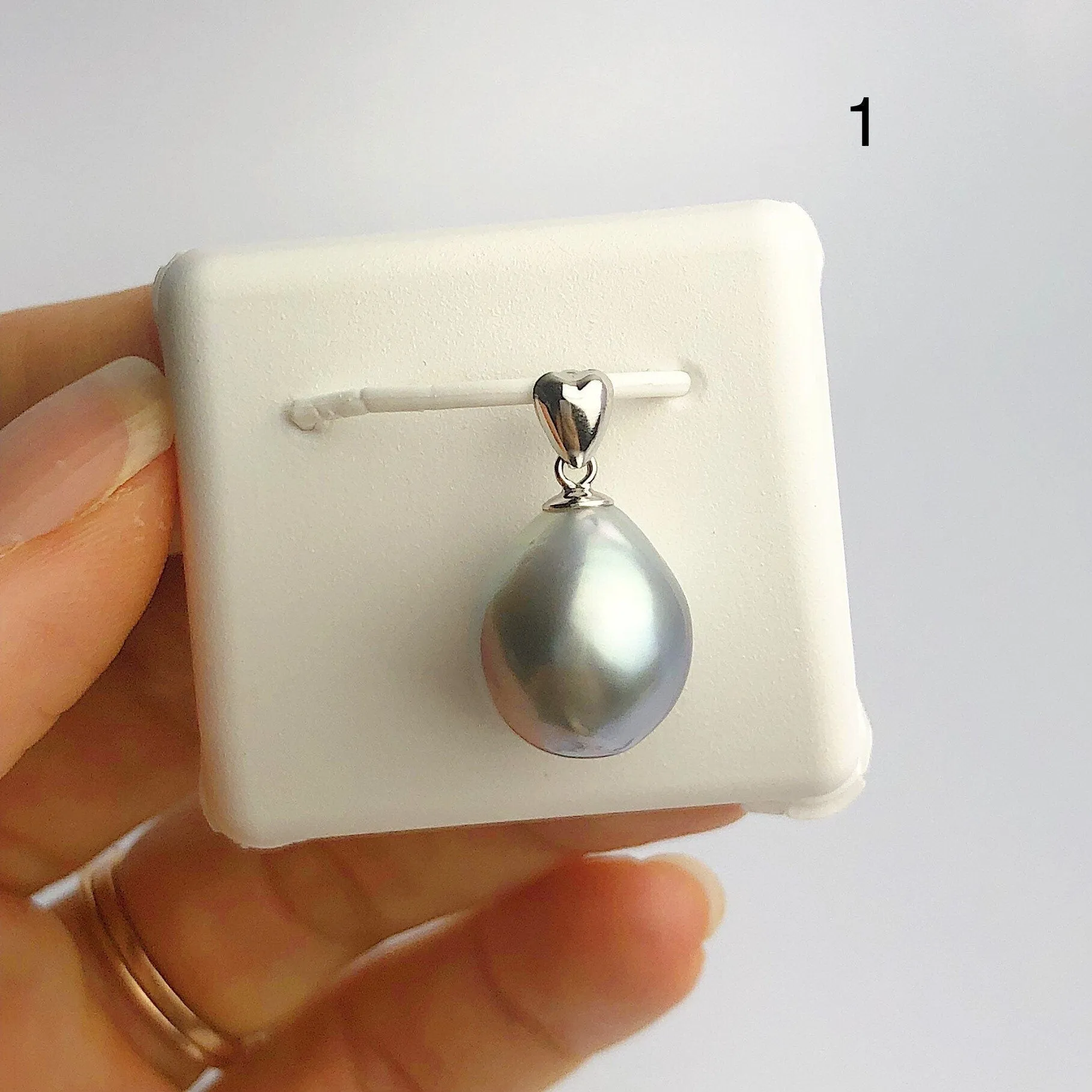 12-14mm Tahitian Pearl Pendants on 925 Sterling Silver (493 No. 1-4)