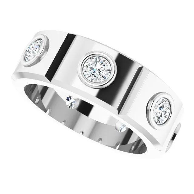 1.20 ctw Round Diamond Eternity Band Bezel Set