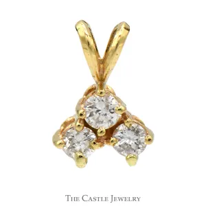 1/2cttw Triple Round Diamond Pendant in 14k Yellow Gold