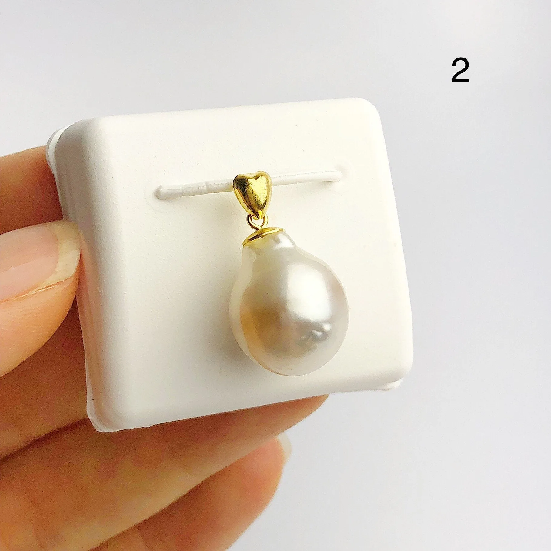 13-14mm Tahitian Pearl Pendants on 18K Gold Plated Sterling Silver (445 No. 1-4)