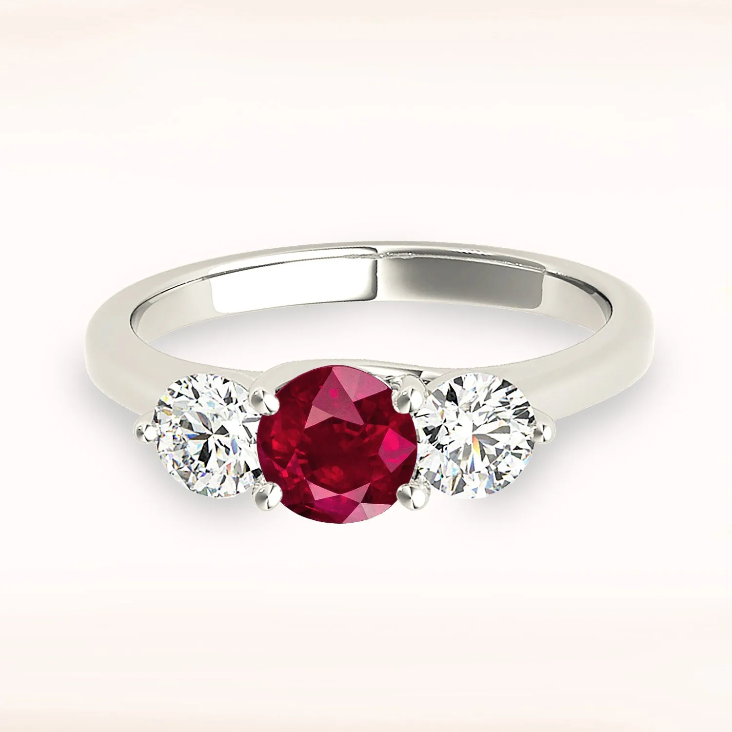 1.35 ct. Genuine Ruby Ring With Diamonds And Solid Gold Band