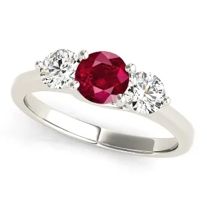 1.35 ct. Genuine Ruby Ring With Diamonds And Solid Gold Band