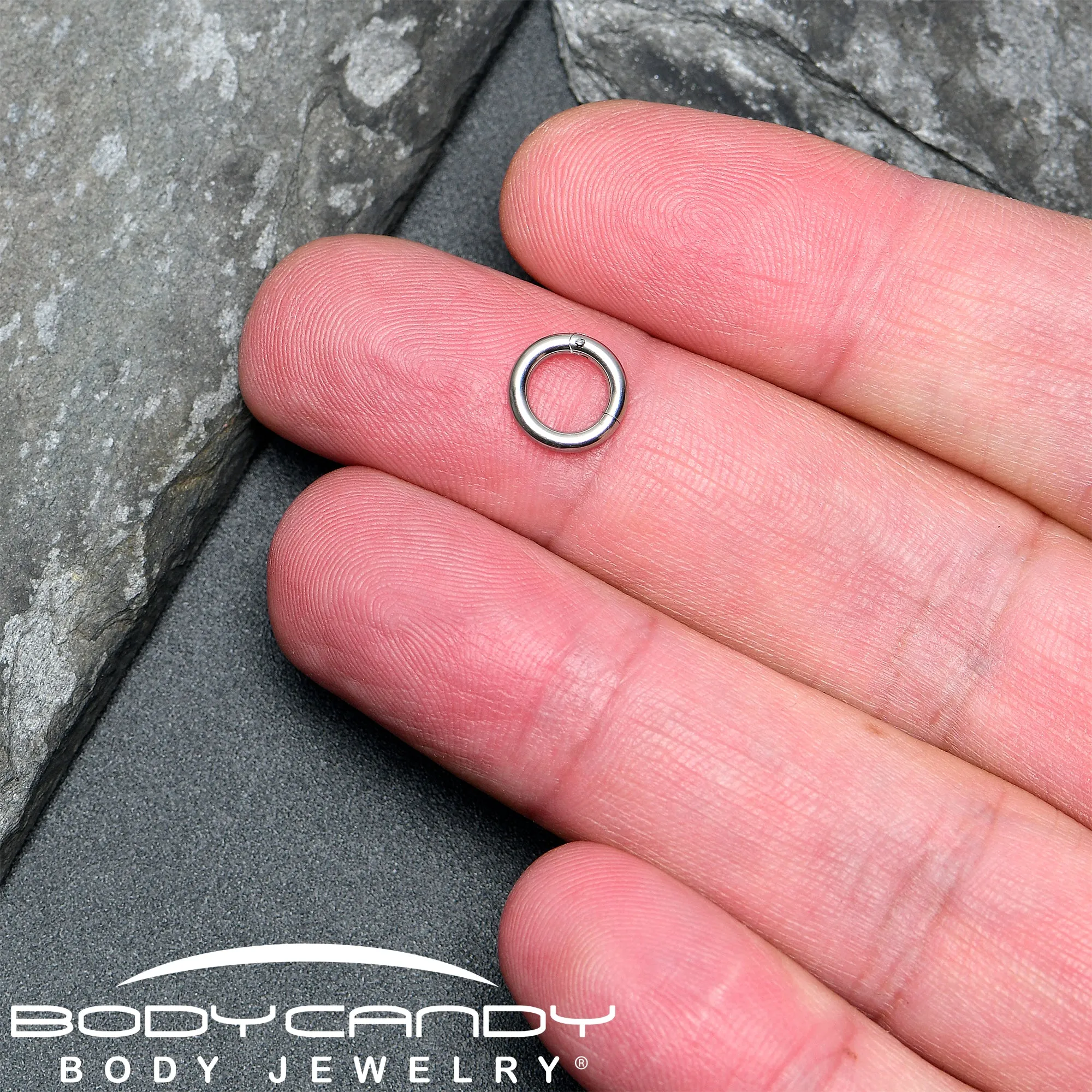 14 Gauge 1/4 316L Surgical Steel Precision Hinged Segment Hoop