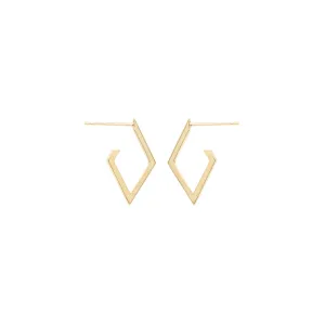 14k Gold Diamond Shape Hoops - SALE