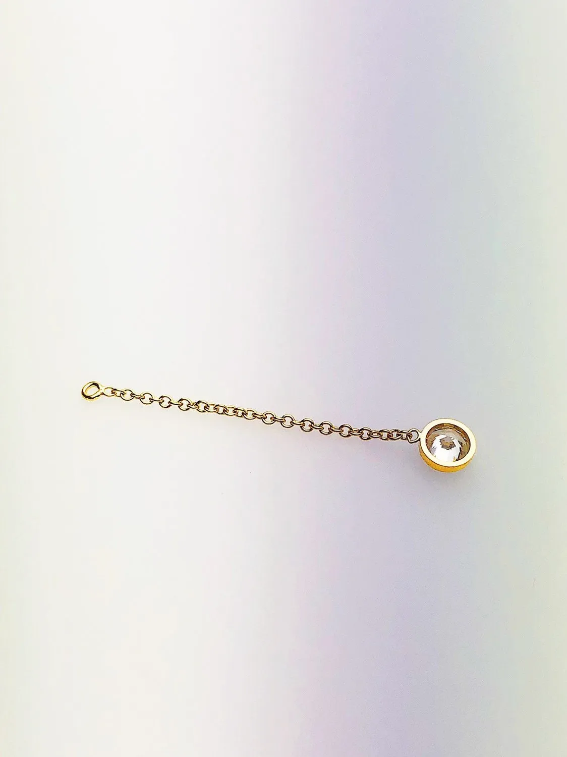 14K Gold Fill 4.0mm White 3A CZ 1" Cable Chain Drop, 4040CD1M4