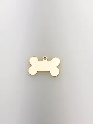 14K Gold Fill Bone Dog Tag Charm w/ Ring, 9.4x15.2mm, Made in USA - 2515
