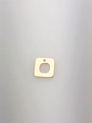 14K Gold Fill Cut Out Square Charm, 8.5mm, Made in USA - 2323P