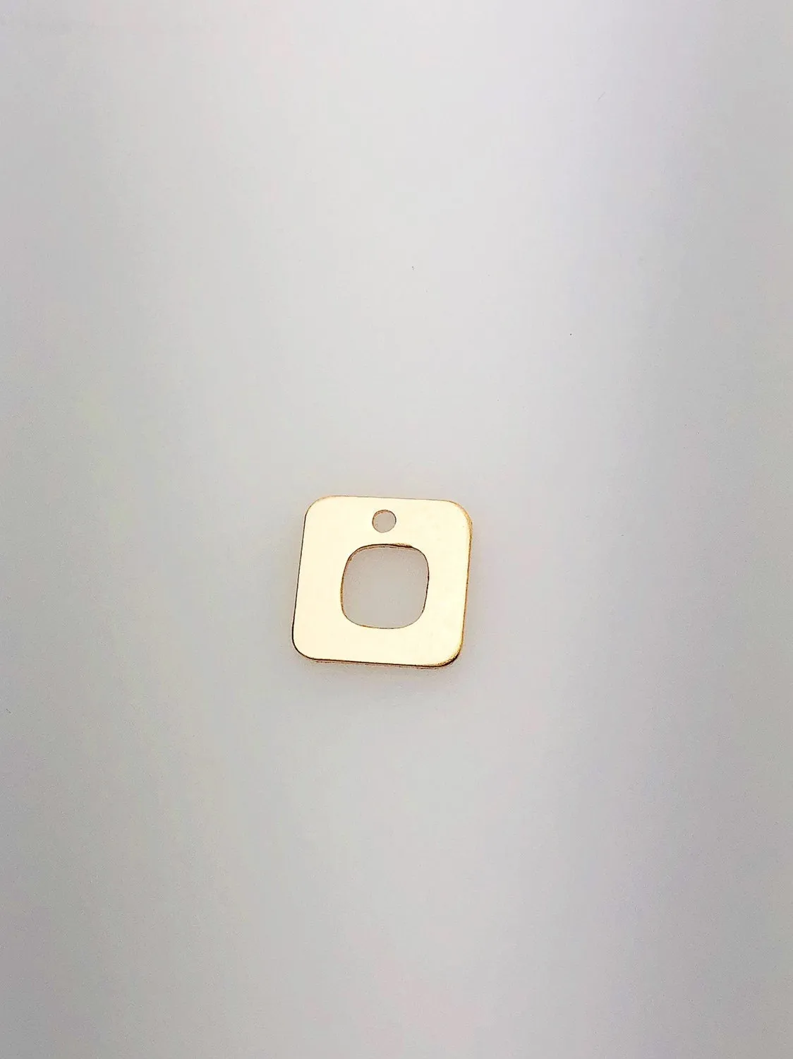 14K Gold Fill Cut Out Square Charm, 8.5mm, Made in USA - 2323P