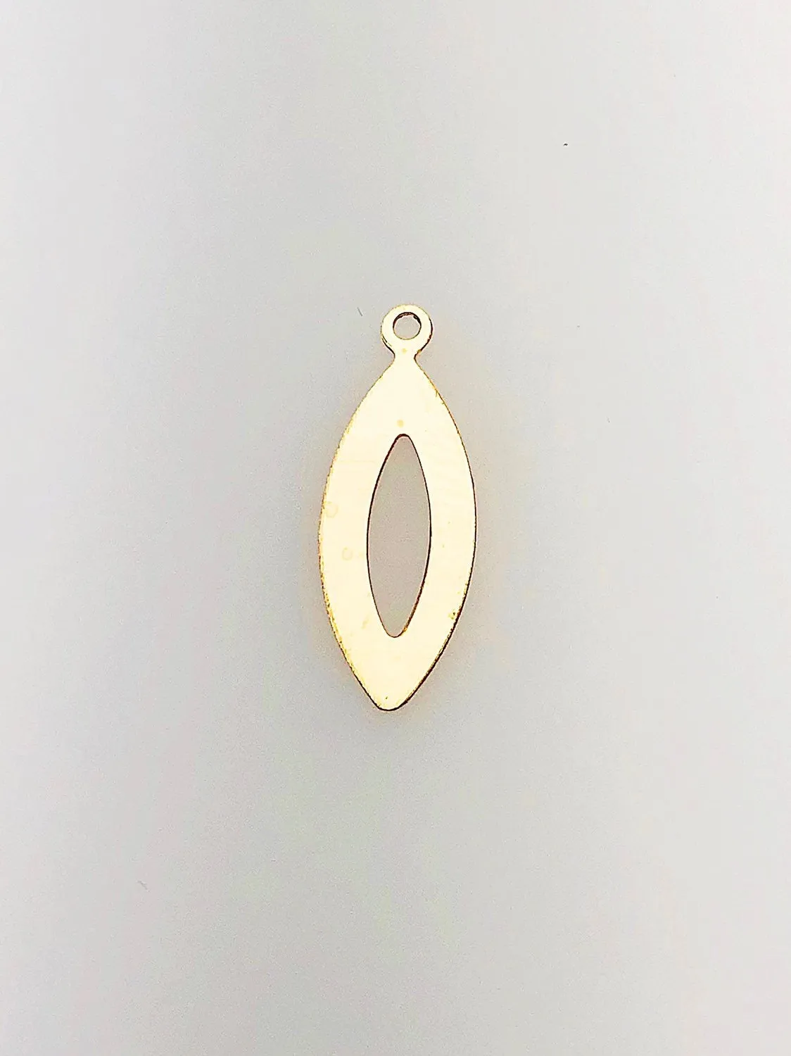14K Gold Fill Decorative Cut Out Charm w/ Ring, 5.9x15.7mm, Made in USA - 2312