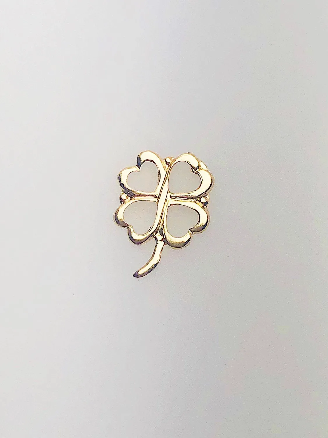 14K Gold Fill Four Leaf Clover Charm, 7.7x10.1mm, Made in USA - 488