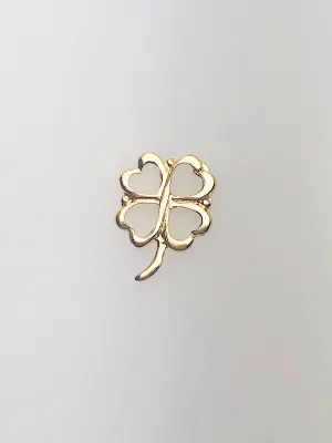 14K Gold Fill Four Leaf Clover Charm, 7.7x10.1mm, Made in USA - 488