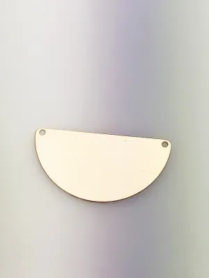 14K Gold Fill Half Circle Tag Charm w/Holes, 39x19.3mm, Made in USA - 2635P2