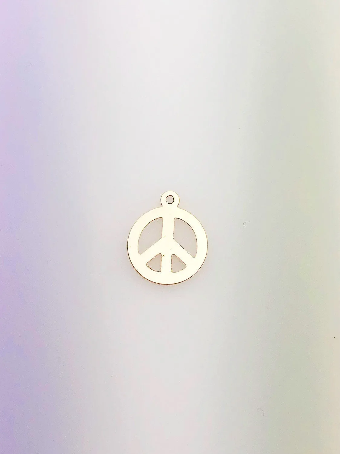 14K Gold Fill Peace Sign Charm w/Ring, 11.3x13.67mm, Made in USA - 1351