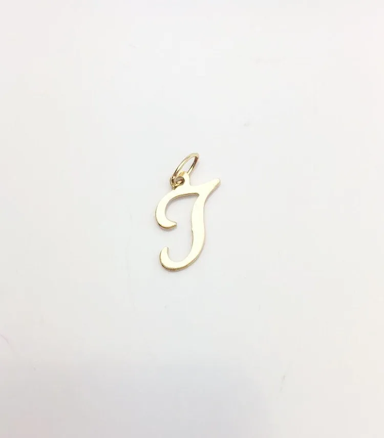 14k Gold Fill "T" Charm with Oval Jump Ring  8.2x12.3mm