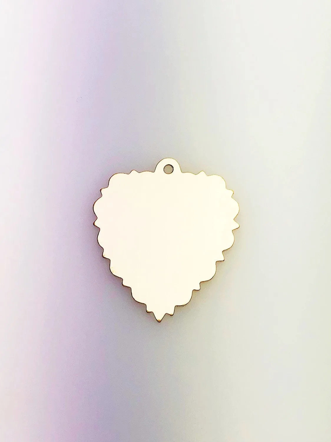 14K Gold Fill Textured Cut Out Heart Tag Charm w/Ring, 21.4x24.1mm, Made in USA - 828.020