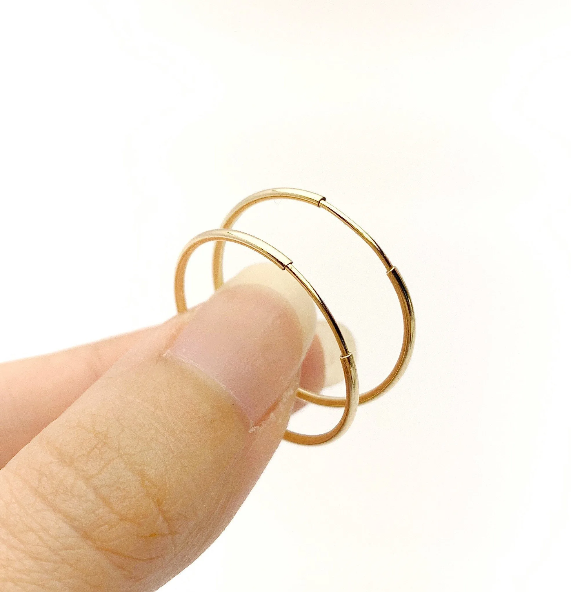 14k Gold Filled 1.25x24mm Endless Hoop Earrings (4011724)