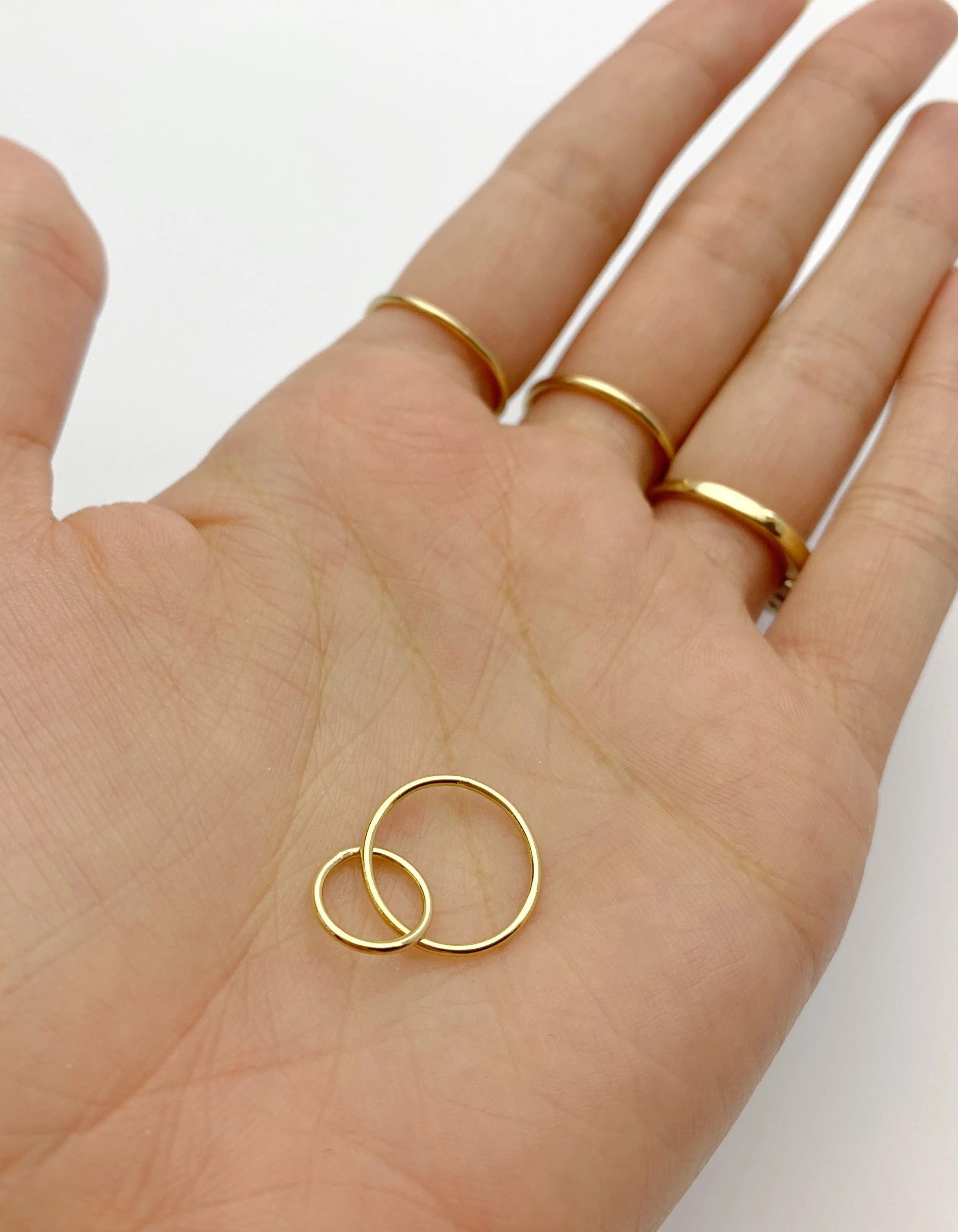 14k Gold Filled Interlocking Rings 15mm & 10mm SKU# 402D1510