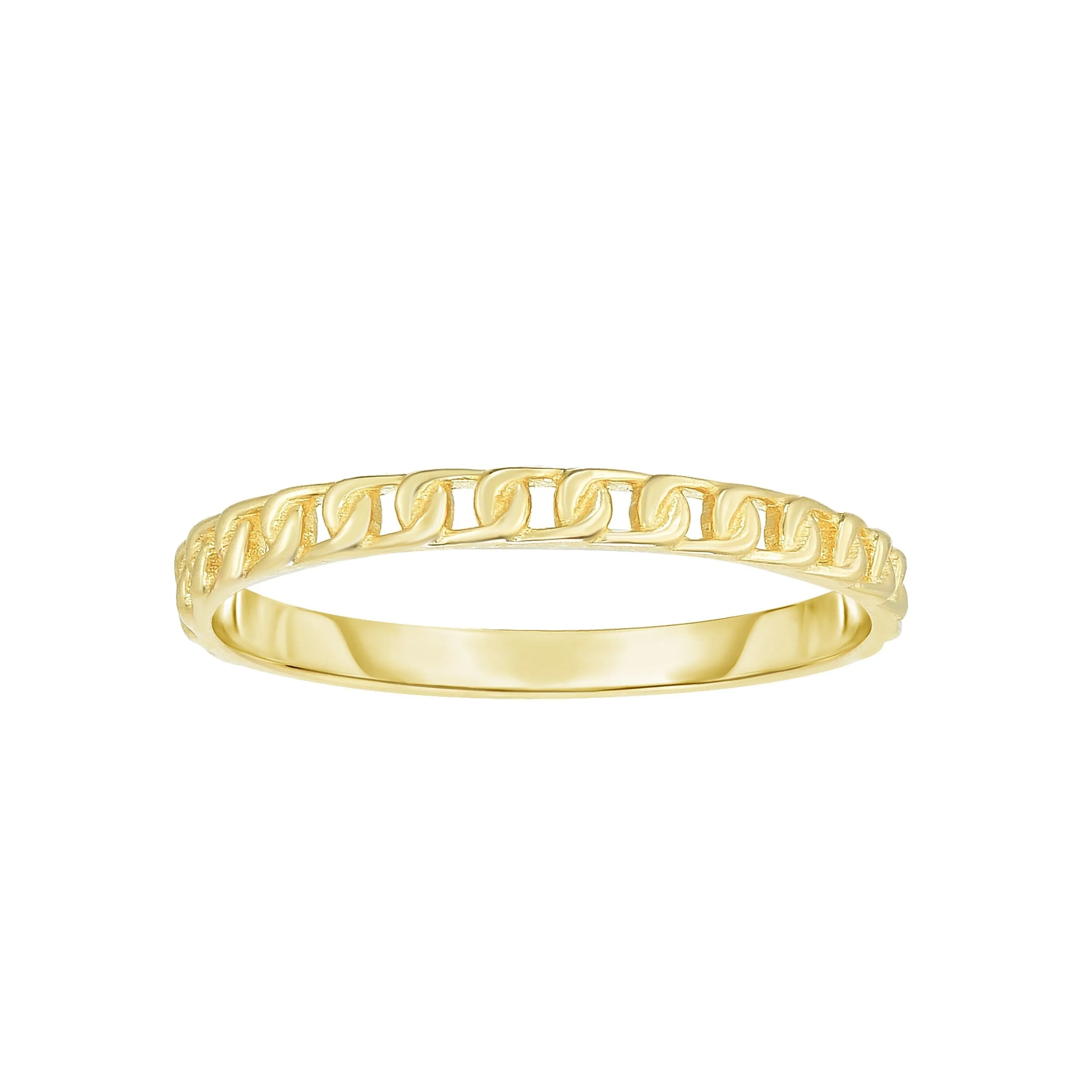 14K Gold Stackable Link Minimalist Rings