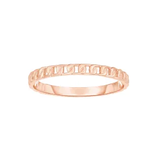 14K Gold Stackable Link Minimalist Rings