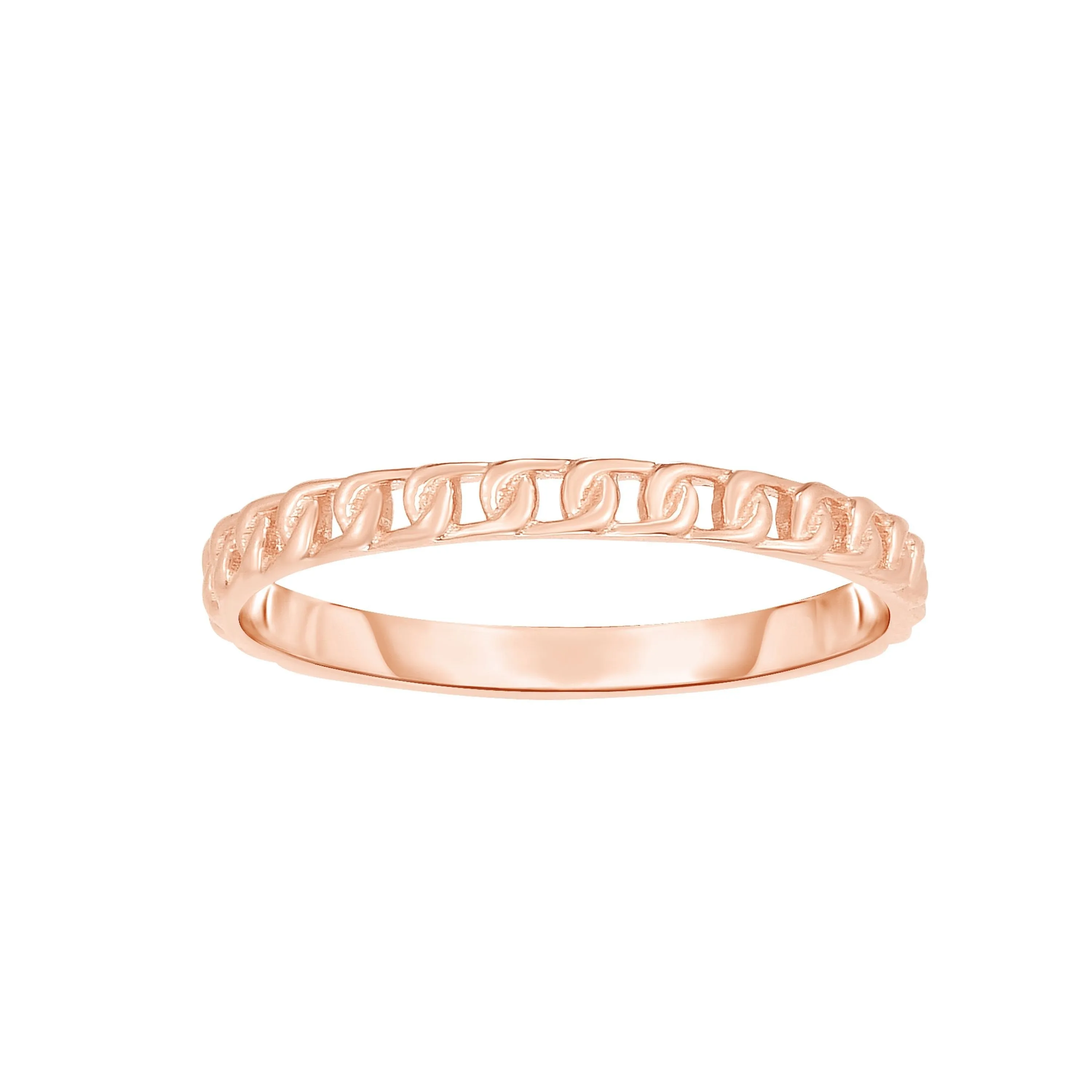 14K Gold Stackable Link Minimalist Rings