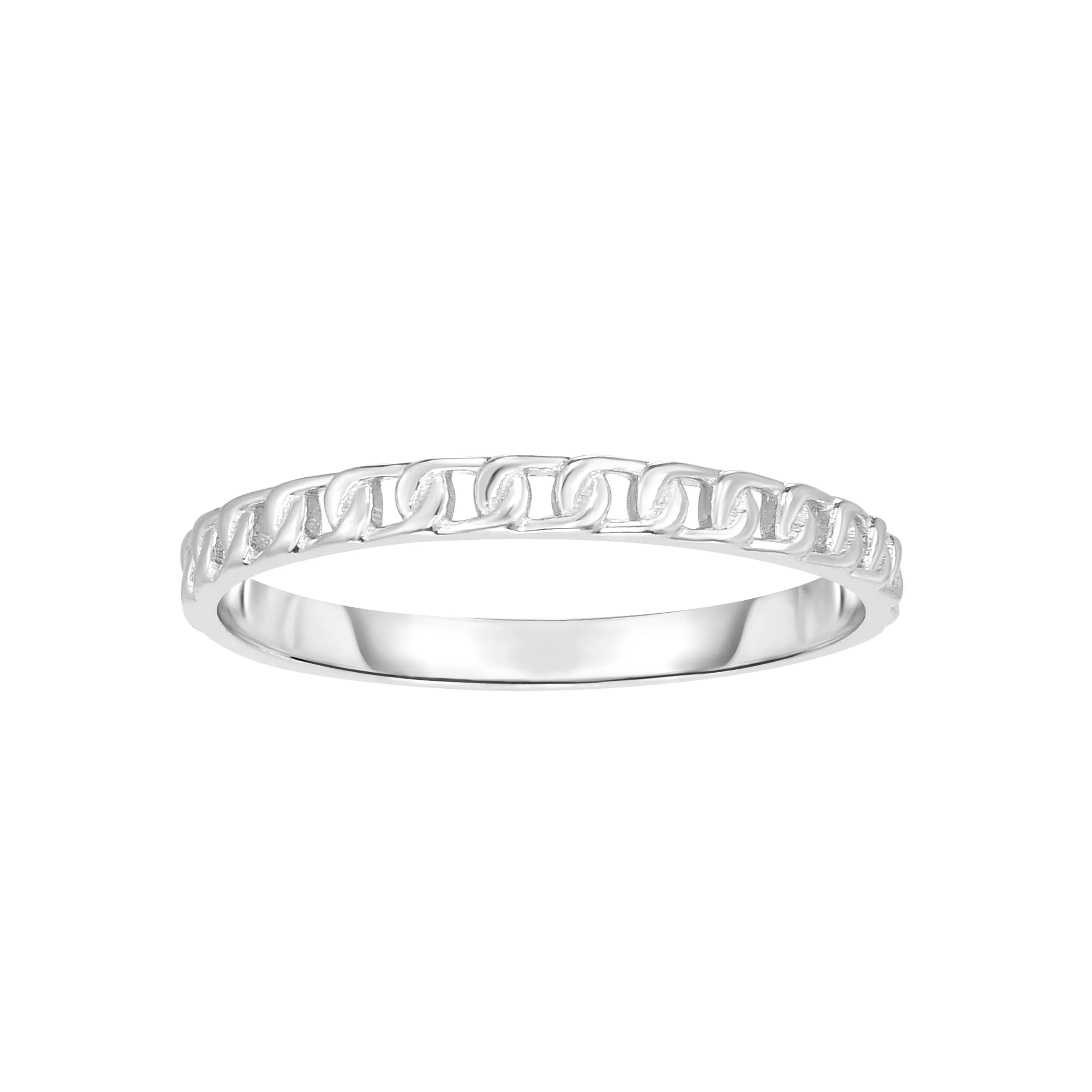 14K Gold Stackable Link Minimalist Rings