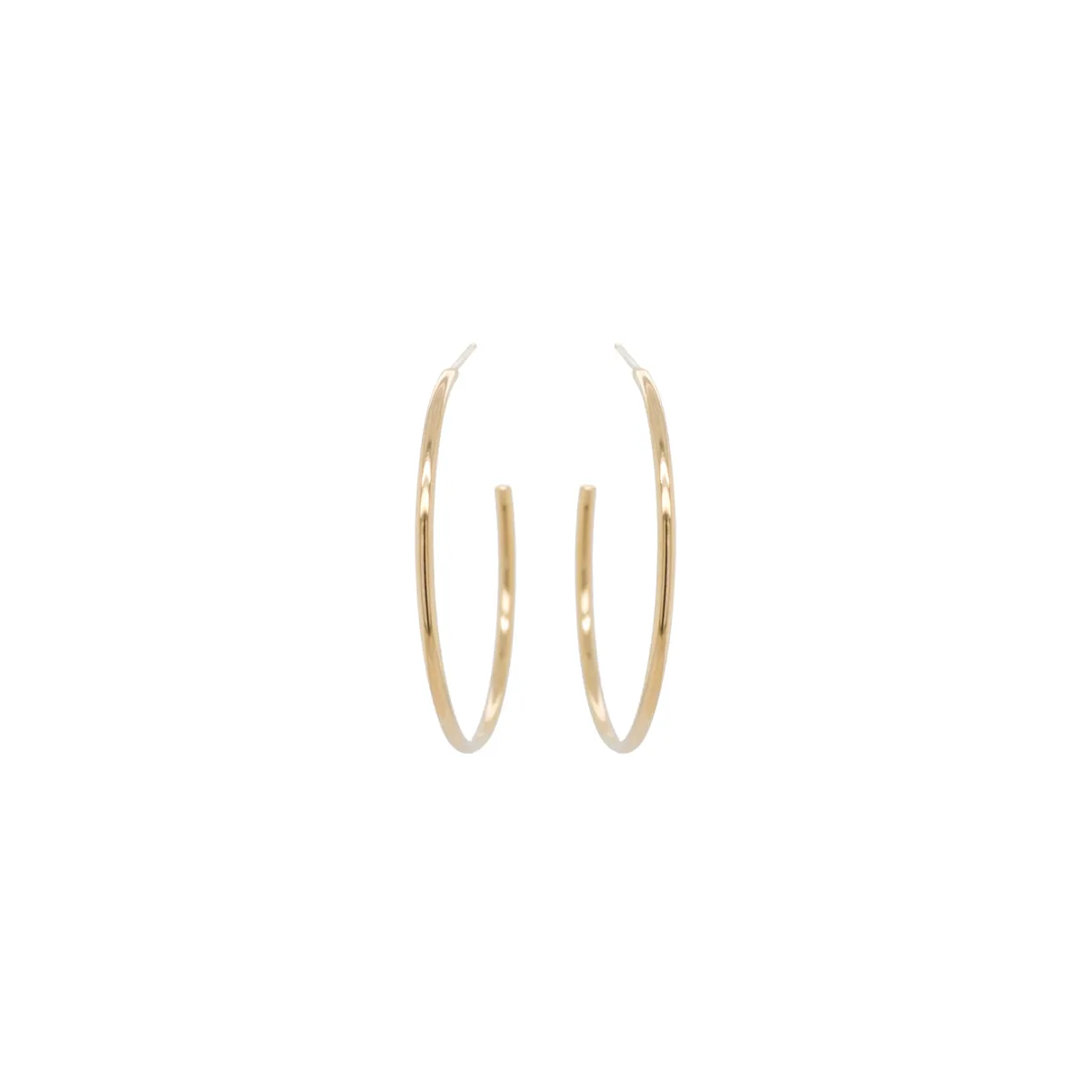 14k Medium Round Wire Hoops