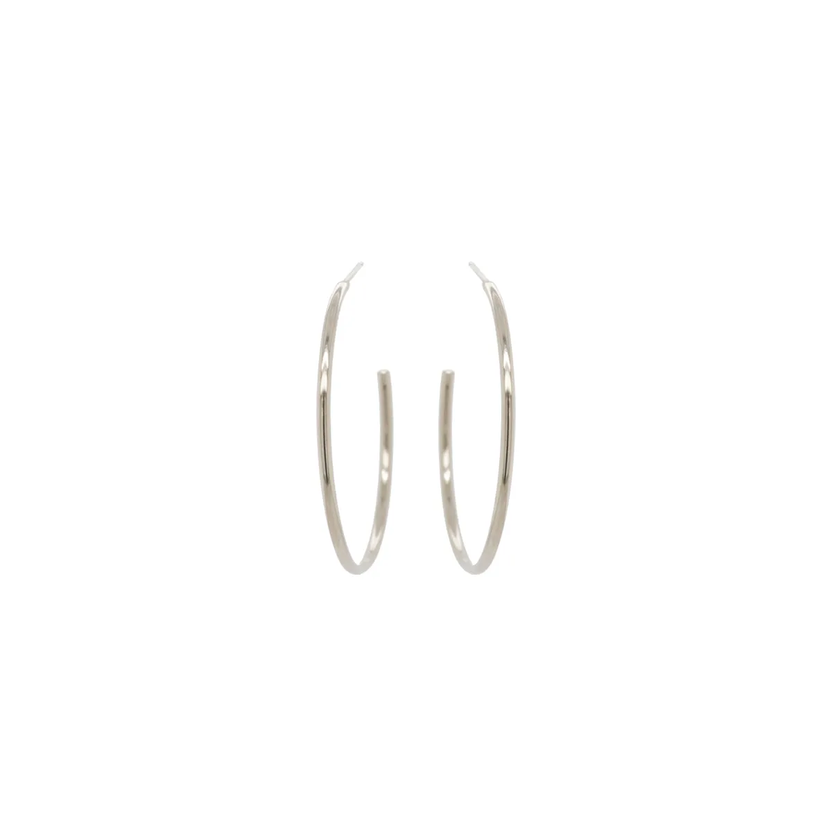 14k Medium Round Wire Hoops
