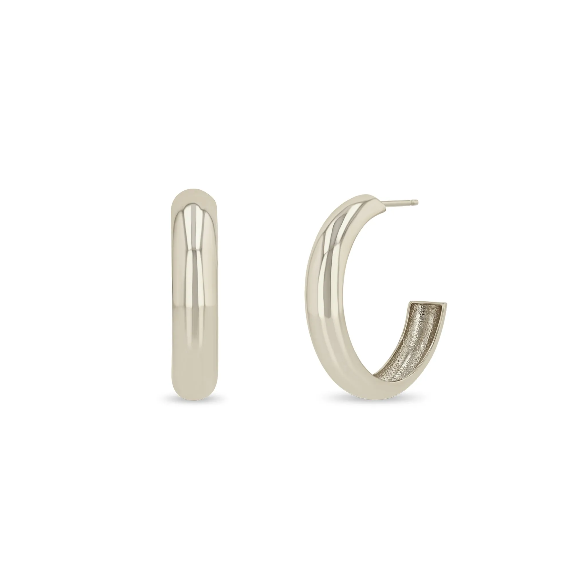 14k Medium Wide Chubby Hoops
