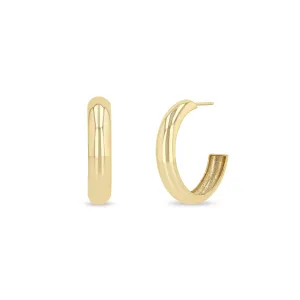 14k Medium Wide Chubby Hoops