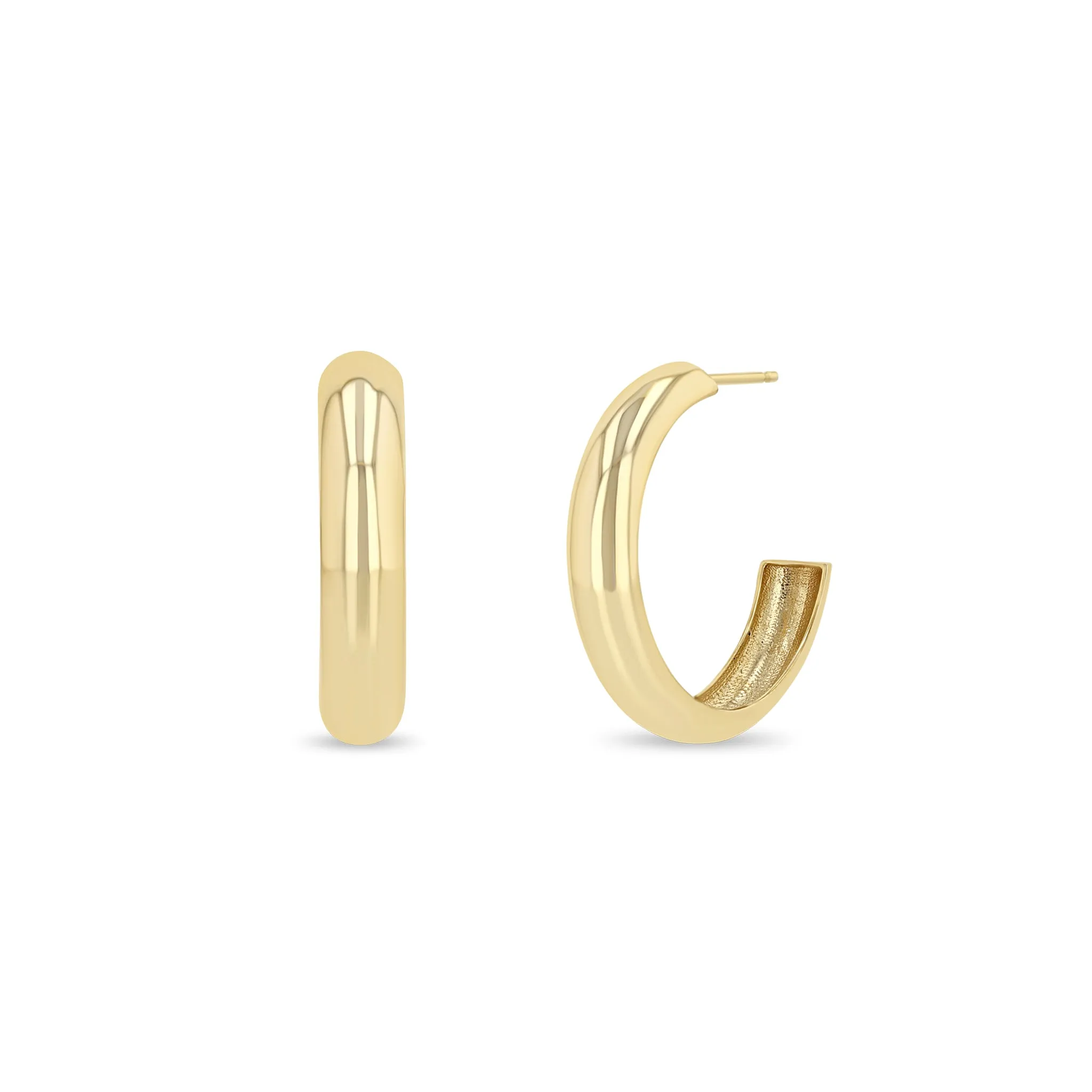 14k Medium Wide Chubby Hoops