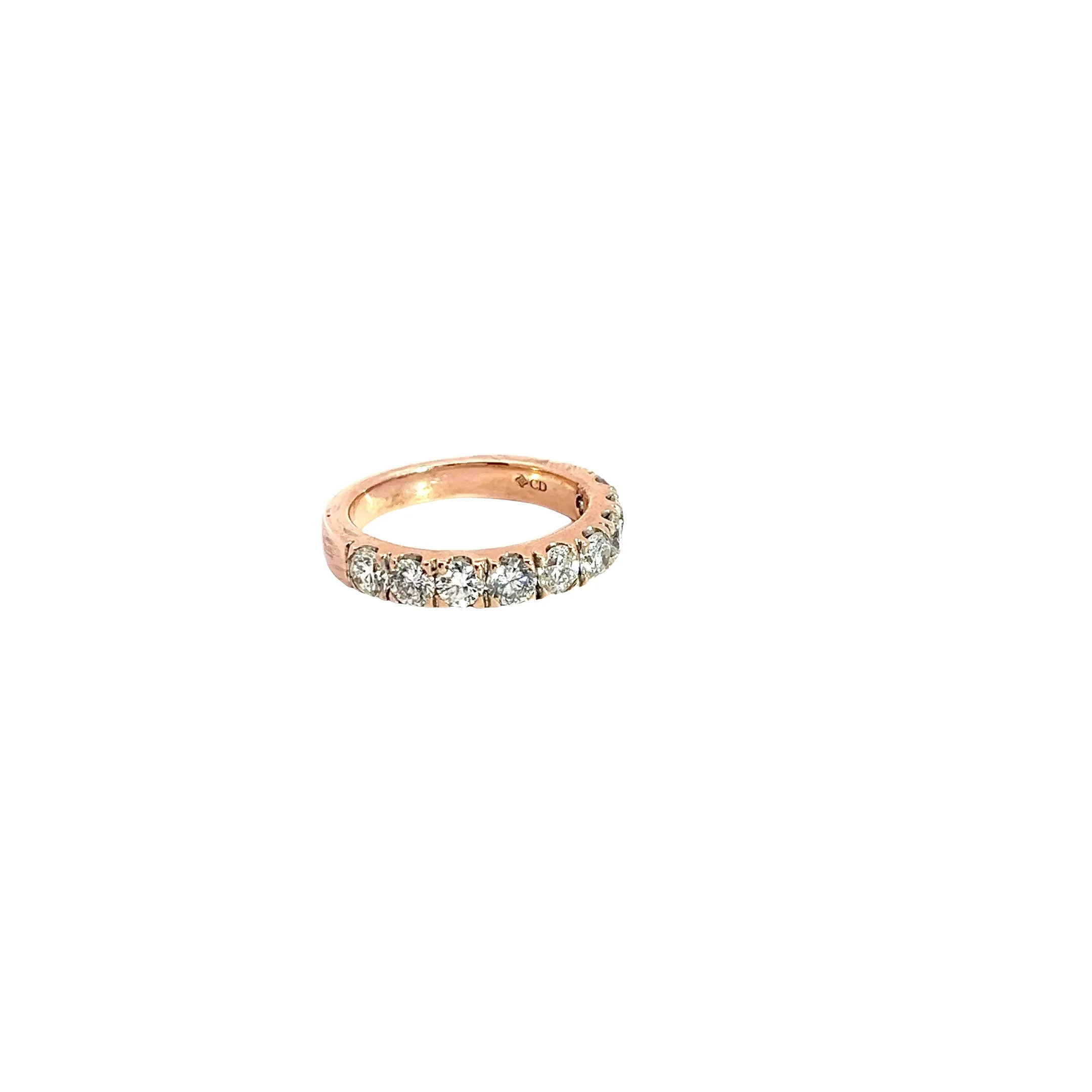 14k Rose Gold 1.50ct J SI1 (9) Diamond Wedding  Band Size 6 1/2