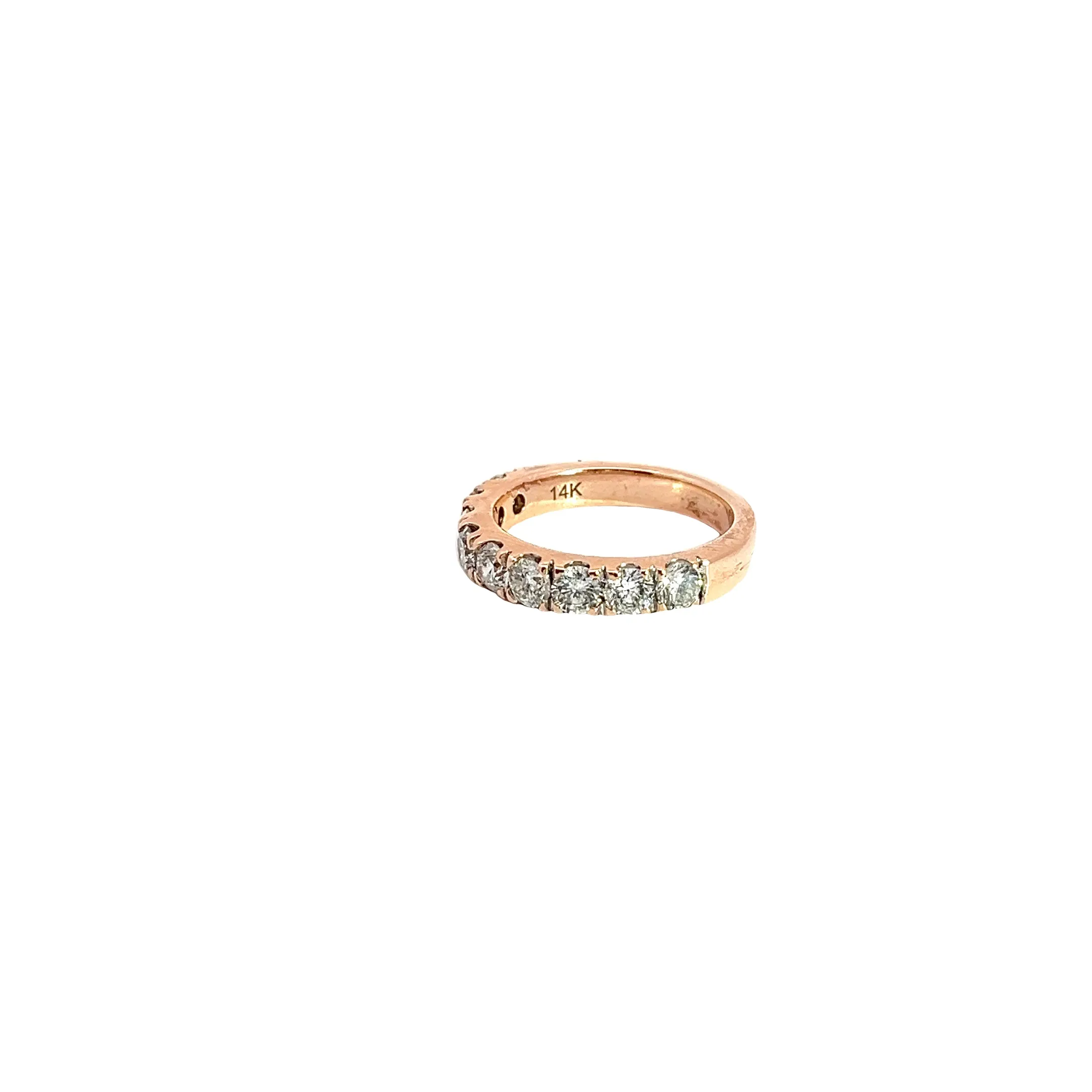 14k Rose Gold 1.50ct J SI1 (9) Diamond Wedding  Band Size 6 1/2