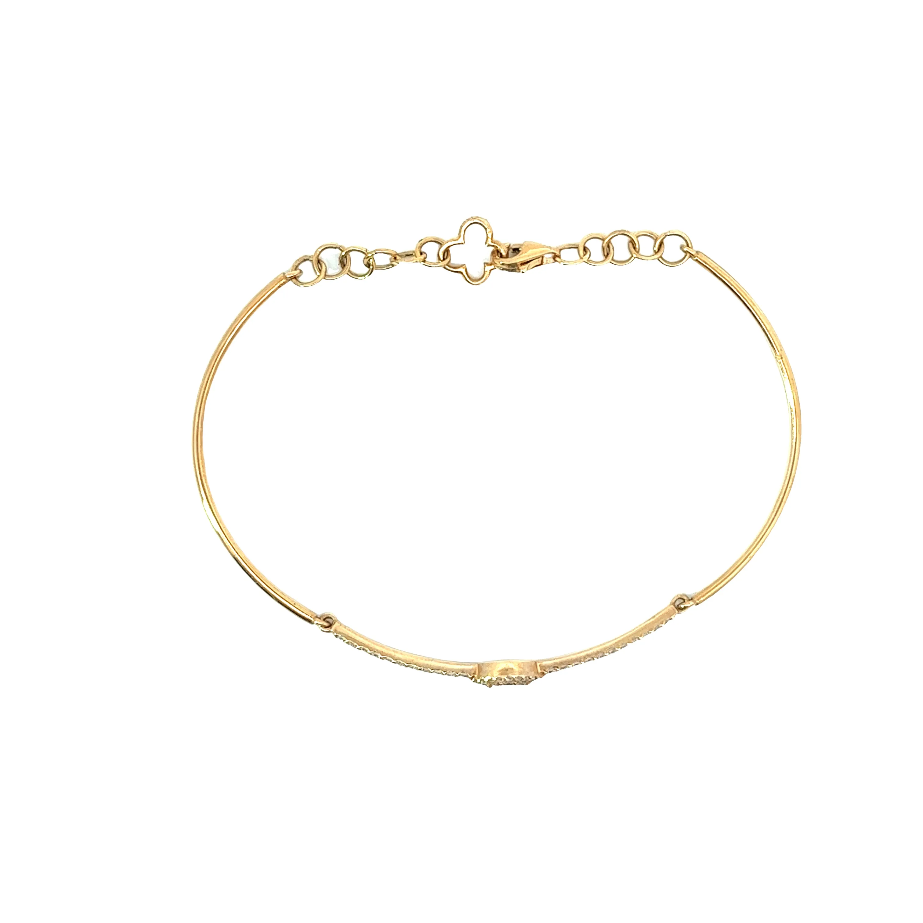 14k Rose Gold .35ct G VS2 Round  Diamond and Orange Sapphire Bracelet