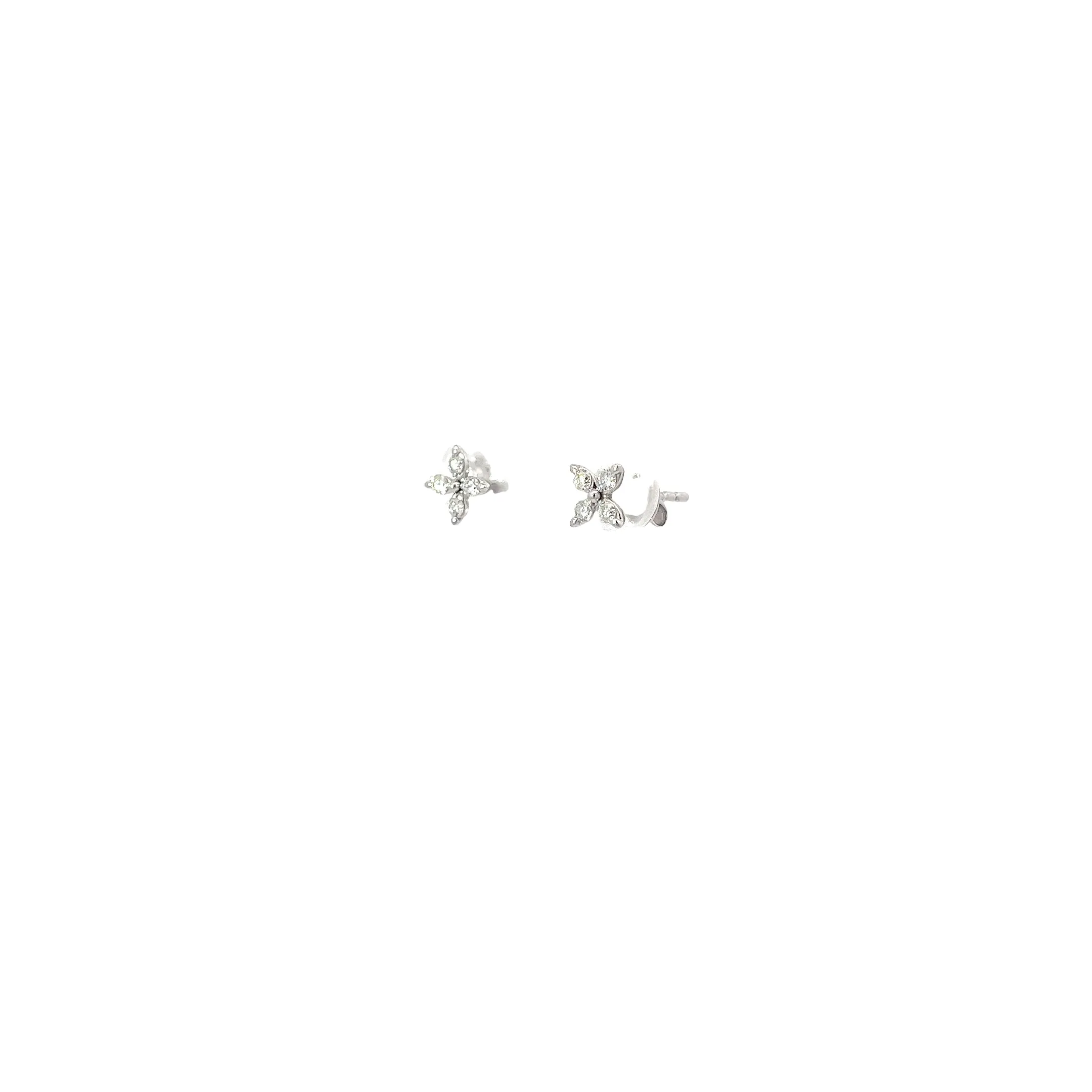 14k White and Rose Gold .25ct G VS2 Marquise Diamond Earring Studs