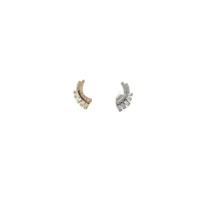 14K WHITE AND YELLOW GOLD  .50CT G VS2  BAGUETTE AND ROUND DIAMOND CLIMBERS