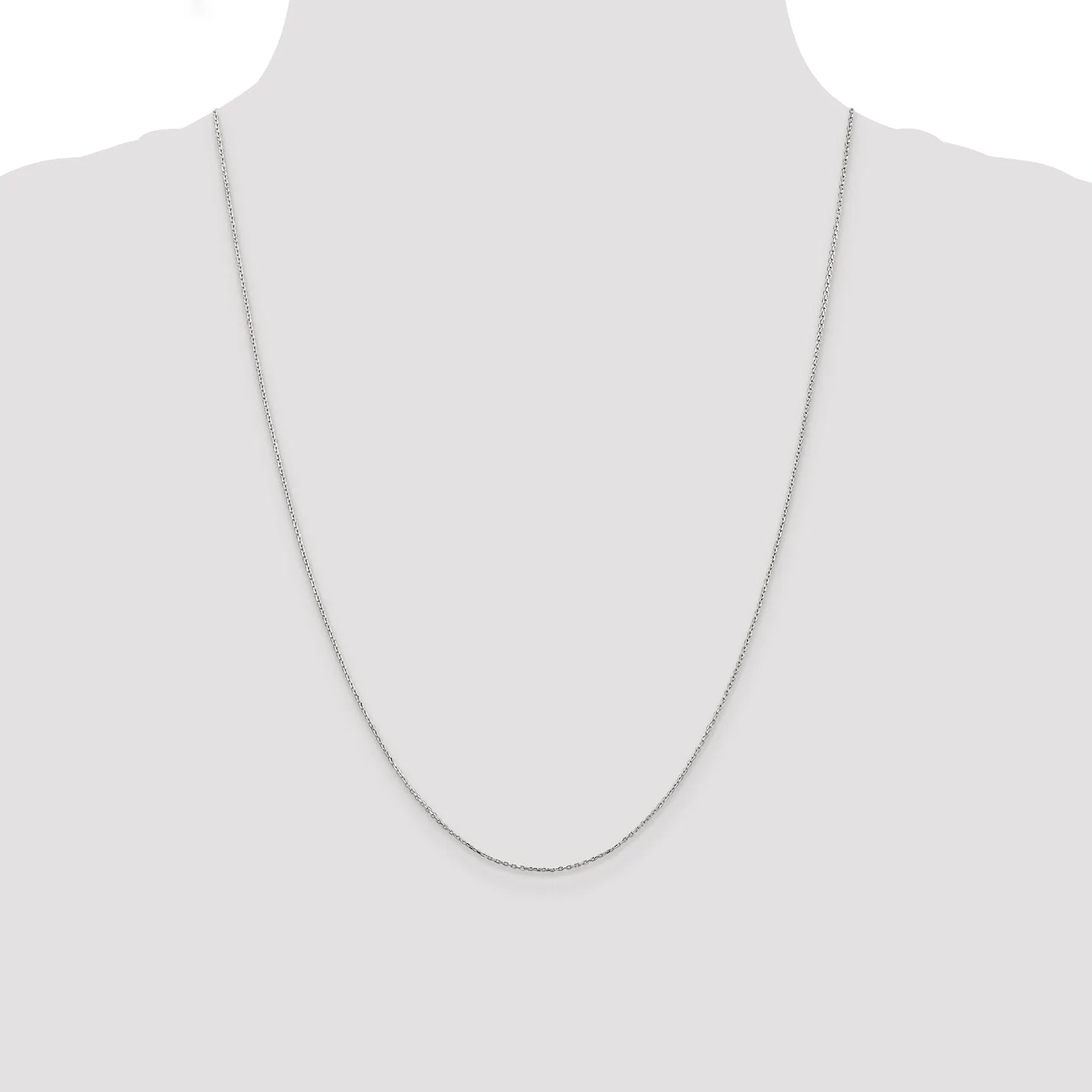 14k White Gold 0.80mm Solid D.C Cable Chain