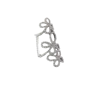 14k White Gold 1.50ct G VS2 Three Butterfly 1 Finger 2 Rings