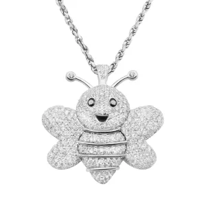 14k White Gold Bumblebee Pendant 3 ctw